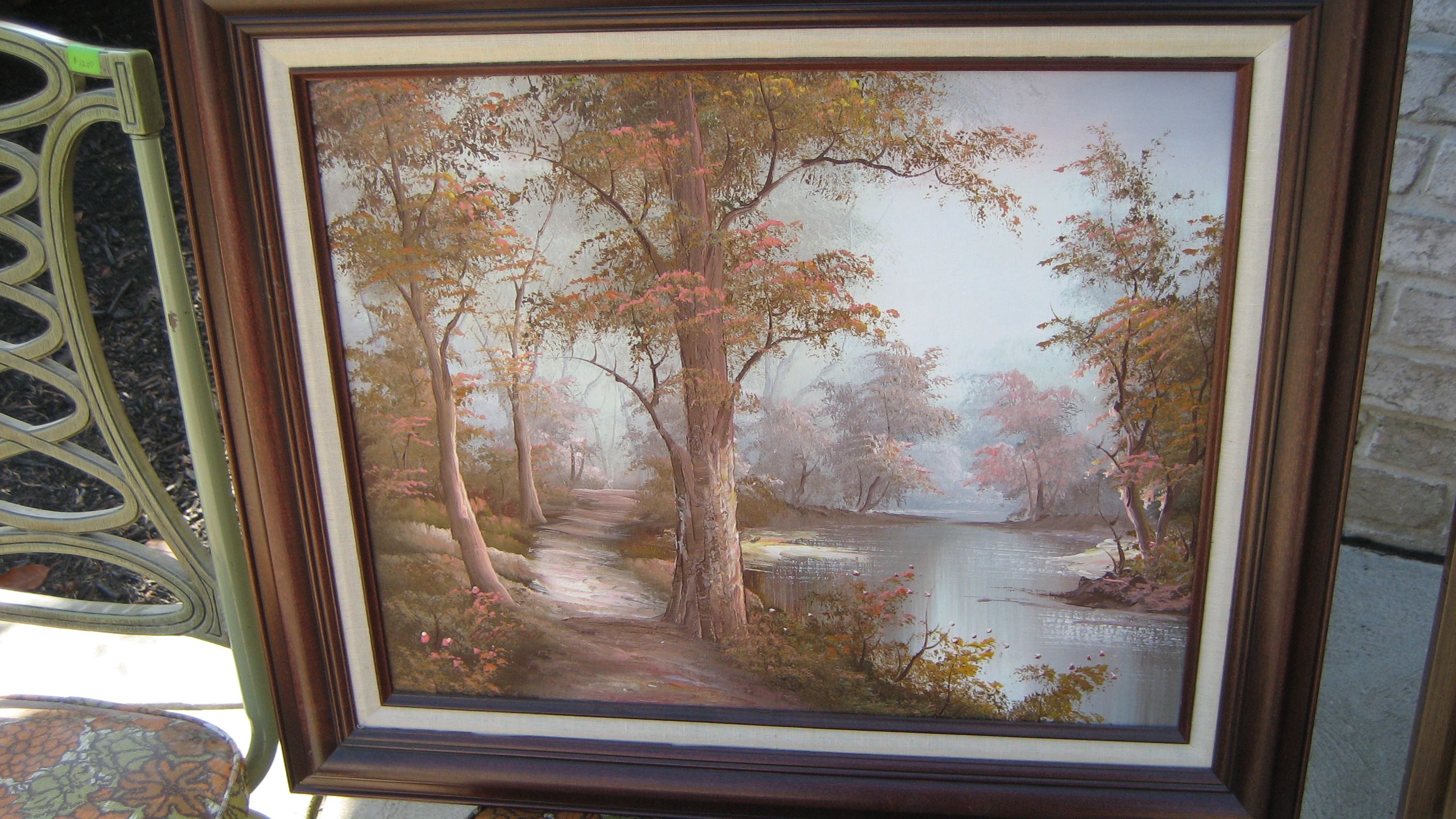Fall scene Oil Painting (Forest w/ river and path)