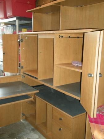 FREE - Computer Hutch - Light Oak - Large opens to a