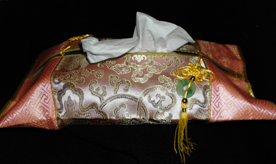 Chinese Silk Tissue Box Cover