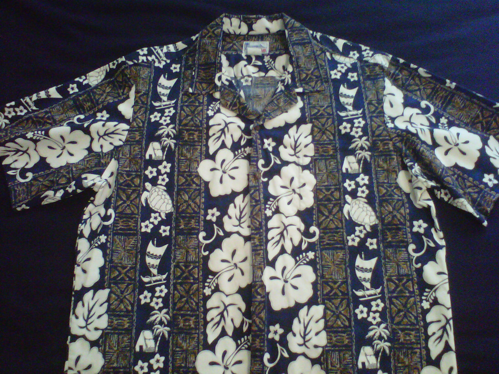 Blue Hawaiian print shirt