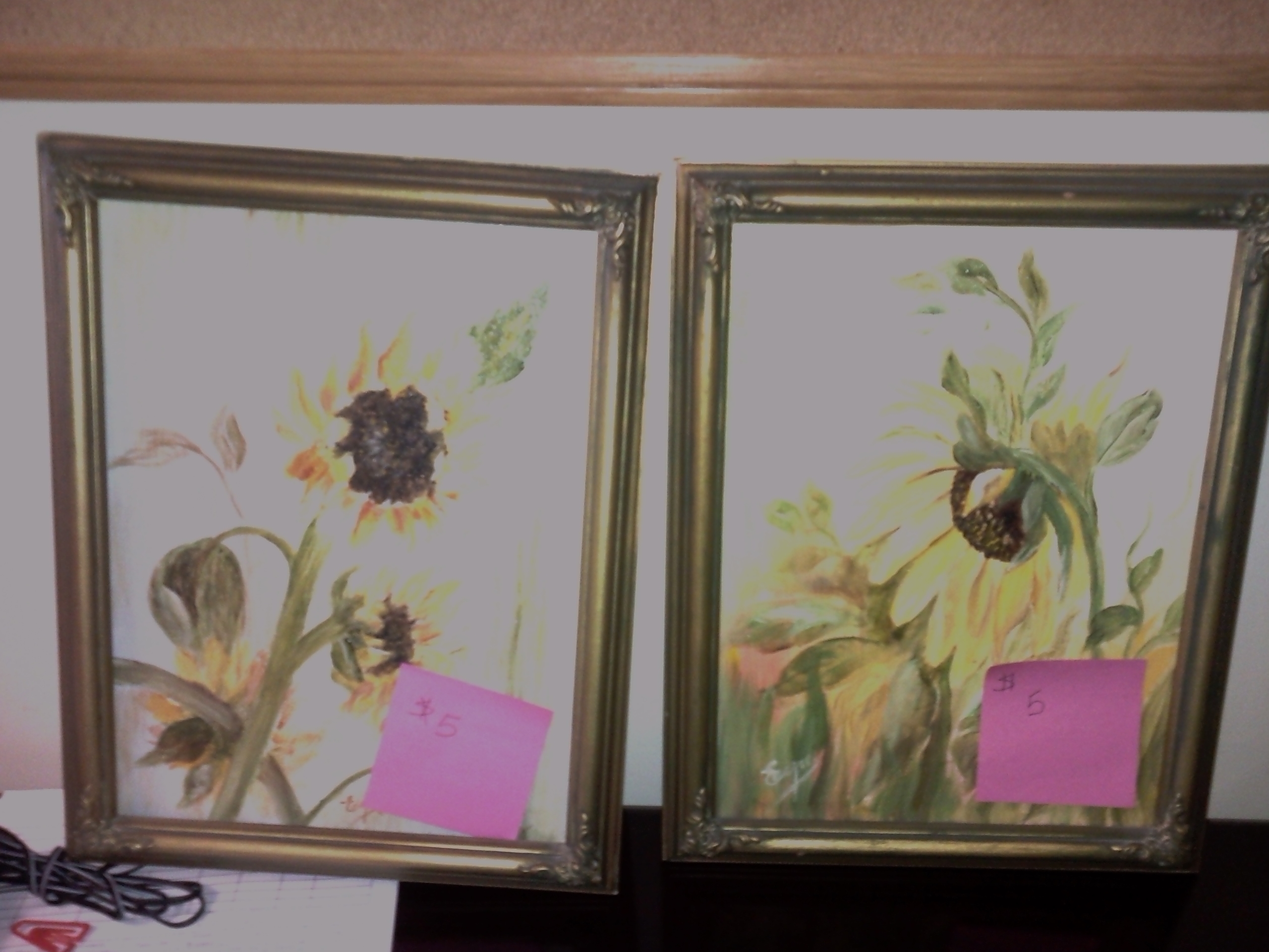 Sunflower Paintings 8X11 (2 available)