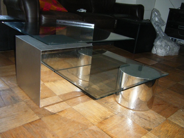 Modern designer glass coffee table