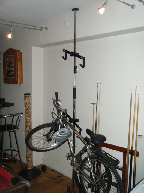 Bike rack (holds two bikes) Floor to Ceiling..