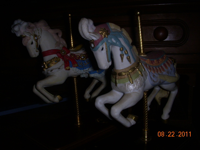 set of carasoul horses