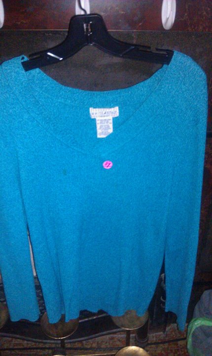 2xl-Blue ribbed sweater