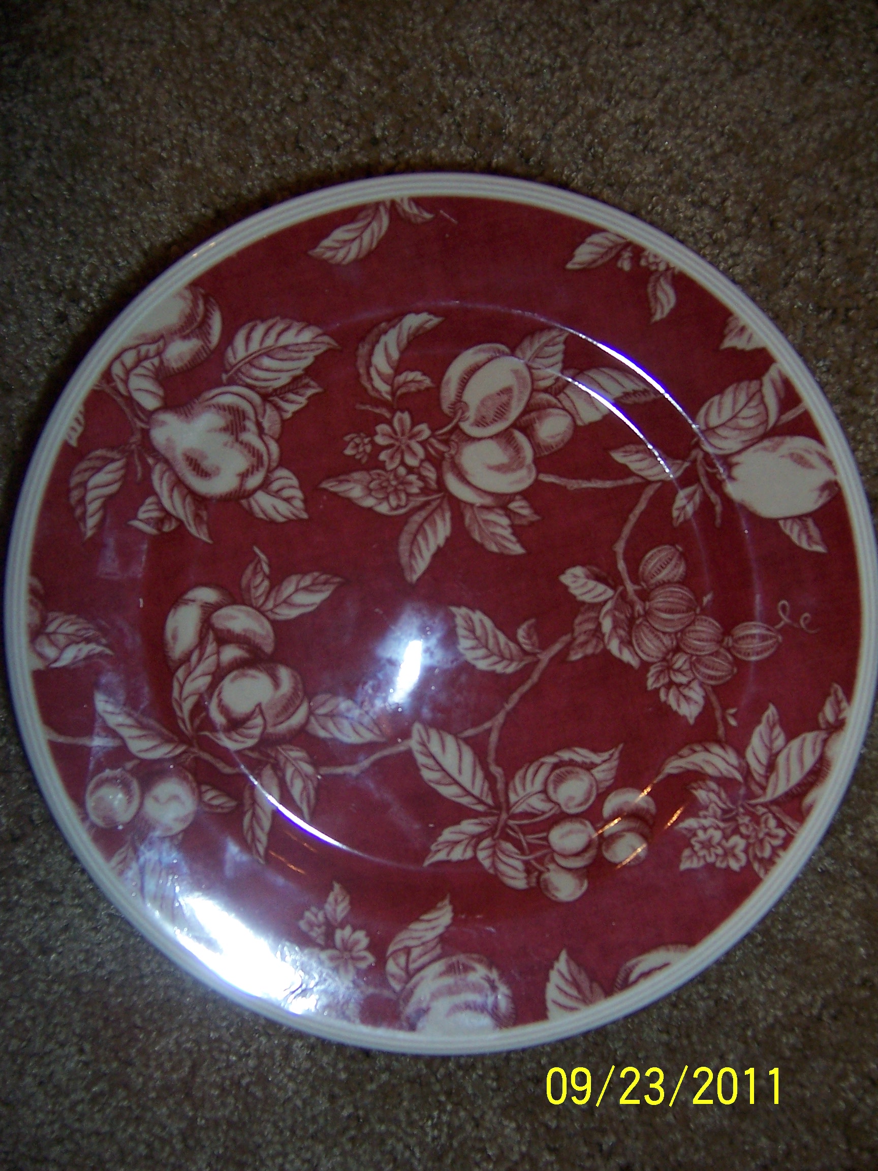5 - 81/4\" waverly garden room fruit toile plates from