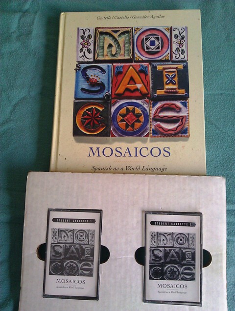 Spanish lessons book and cassettes (2)
