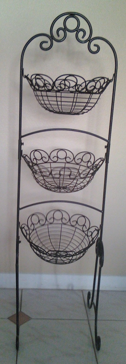 3 Basket Wrought Iron Stand