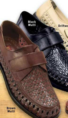 LION\'S DEN HABAND WOVEN LEATHER LOAFERS BROWN