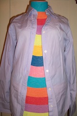 GAP lilac striped button-up shirt- size S