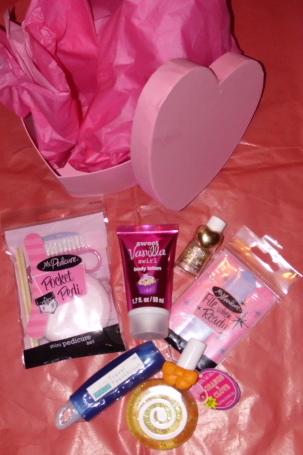 Heart filled gift box