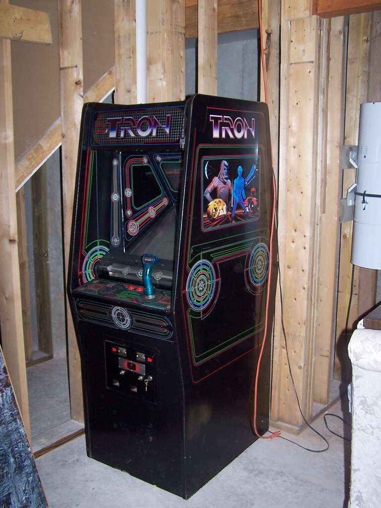 Original standing arcade Tron game