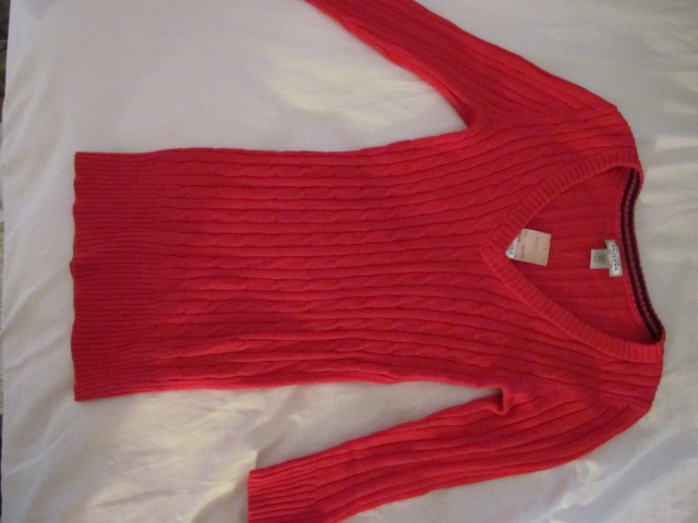 pink quater sleeved sweater