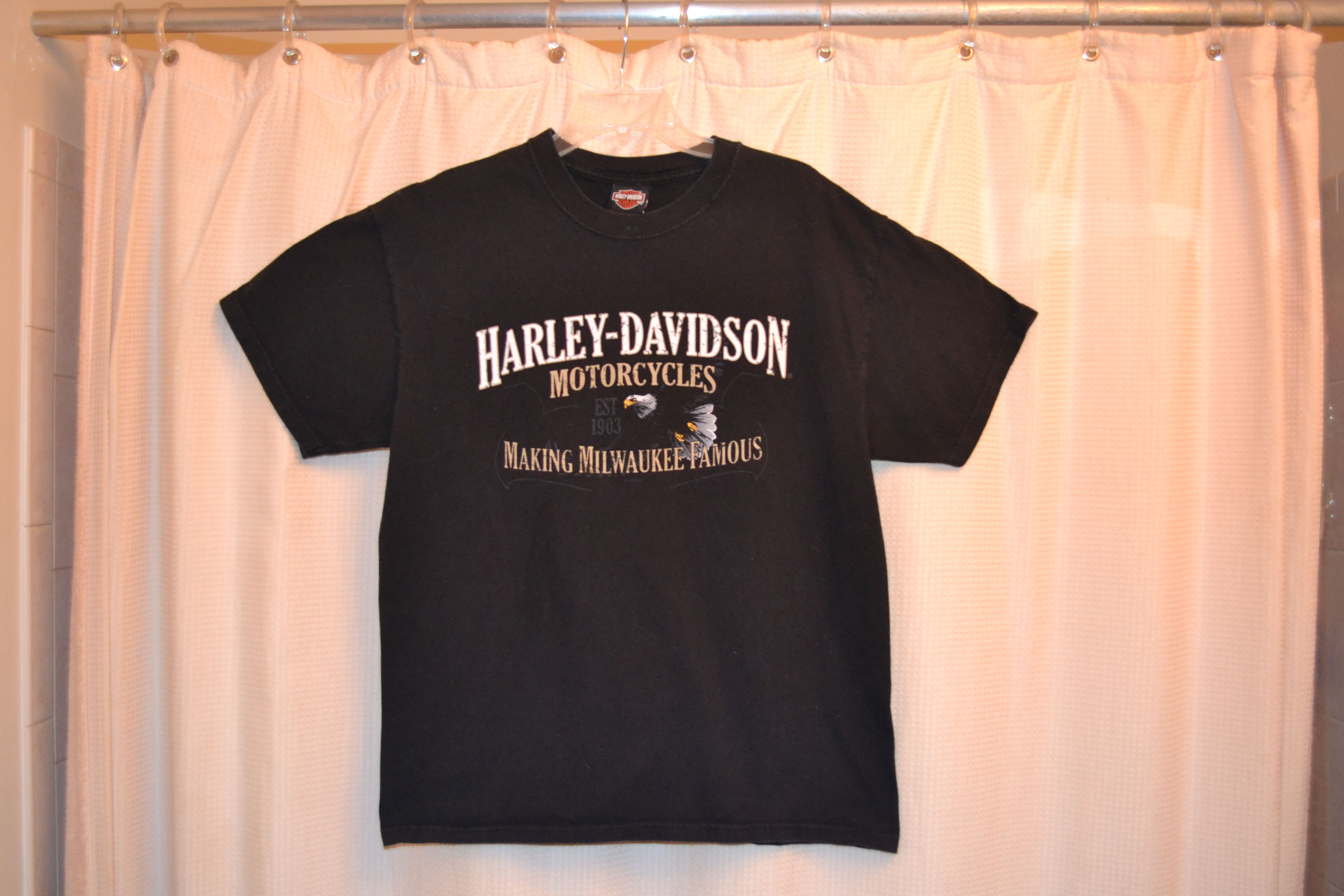 Harley Davidson Motorcycles Black Mens Short Sleeve T-Shirt Large