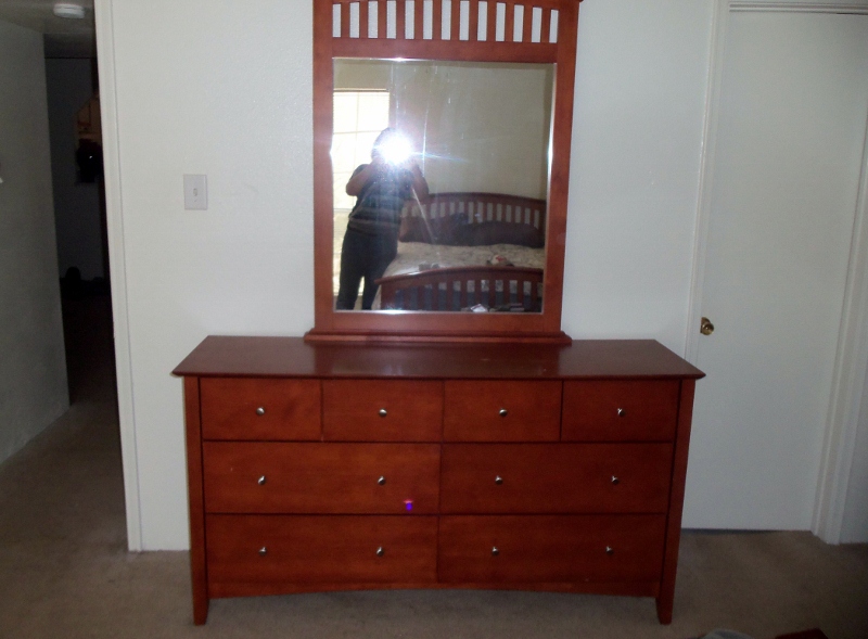 Mission Style Dresser with Mirror