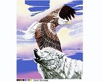 Queen Size Blanket Eagle & Wolf
