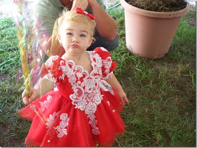 2t red intricate pageant dress with accessories