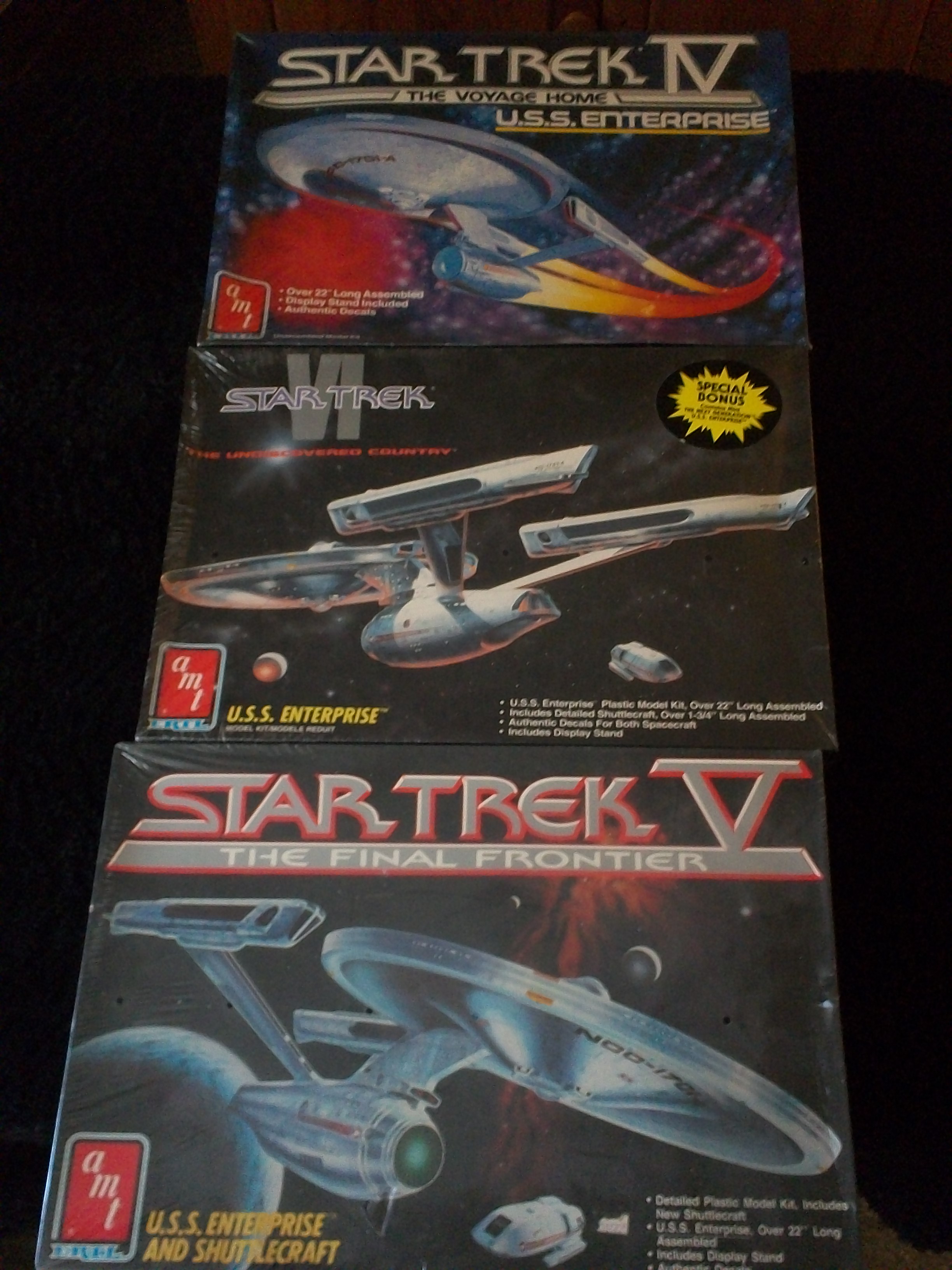 Star Trek IV/V/VI USS Enterprise NCC-1701-A models \'86,\'89,\'91