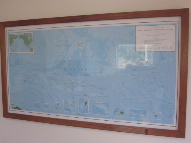 Framed map of Micronesia