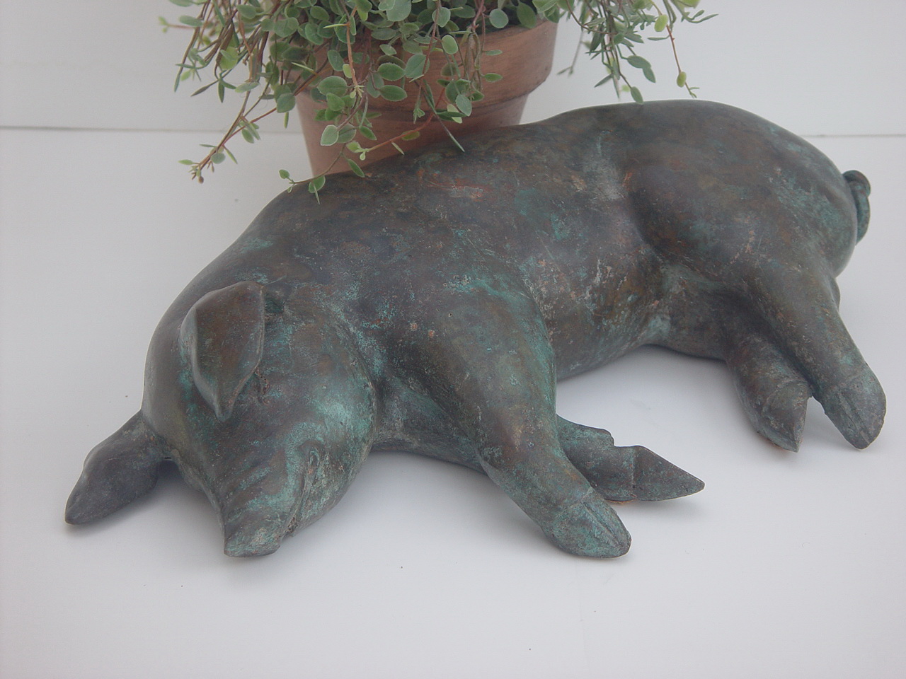 \"Power Naps?, A Must\" Bronze Pig Sculpture