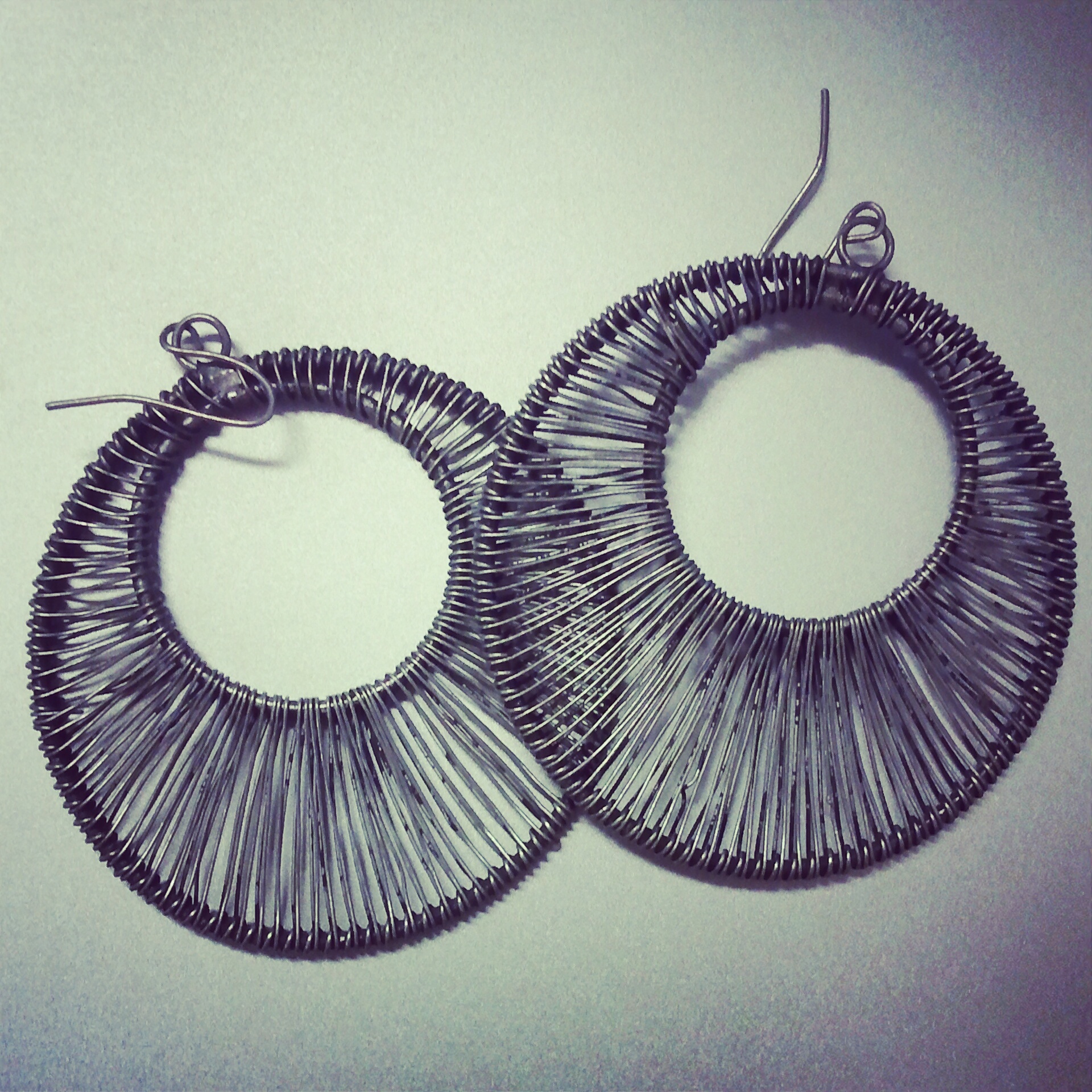 woven metal hoop earrings