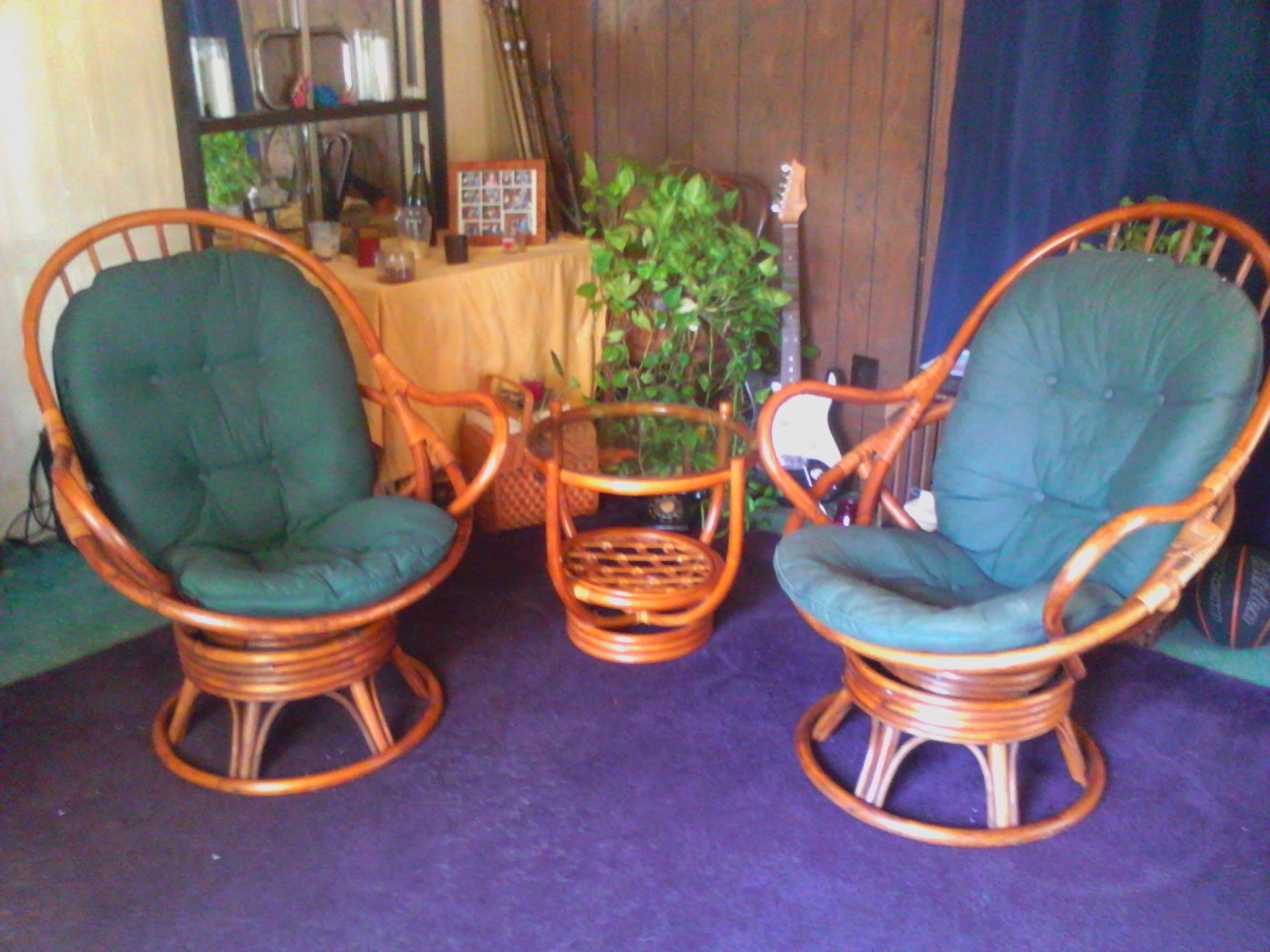 3piece bamboo chair & table set