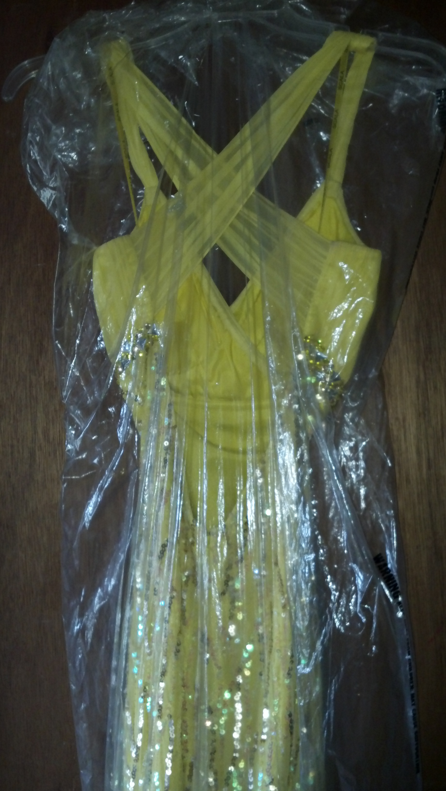 Yellow beautiful prom dress