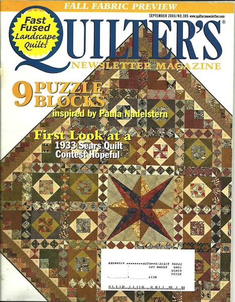 Quilter\'s Newsletter Magazine September 2006 No. 385