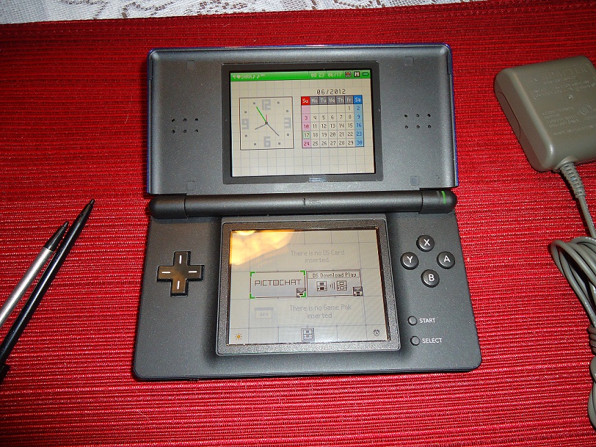 Nintendo DS Lite Enamel Navy Blue Handheld w/ 6 games