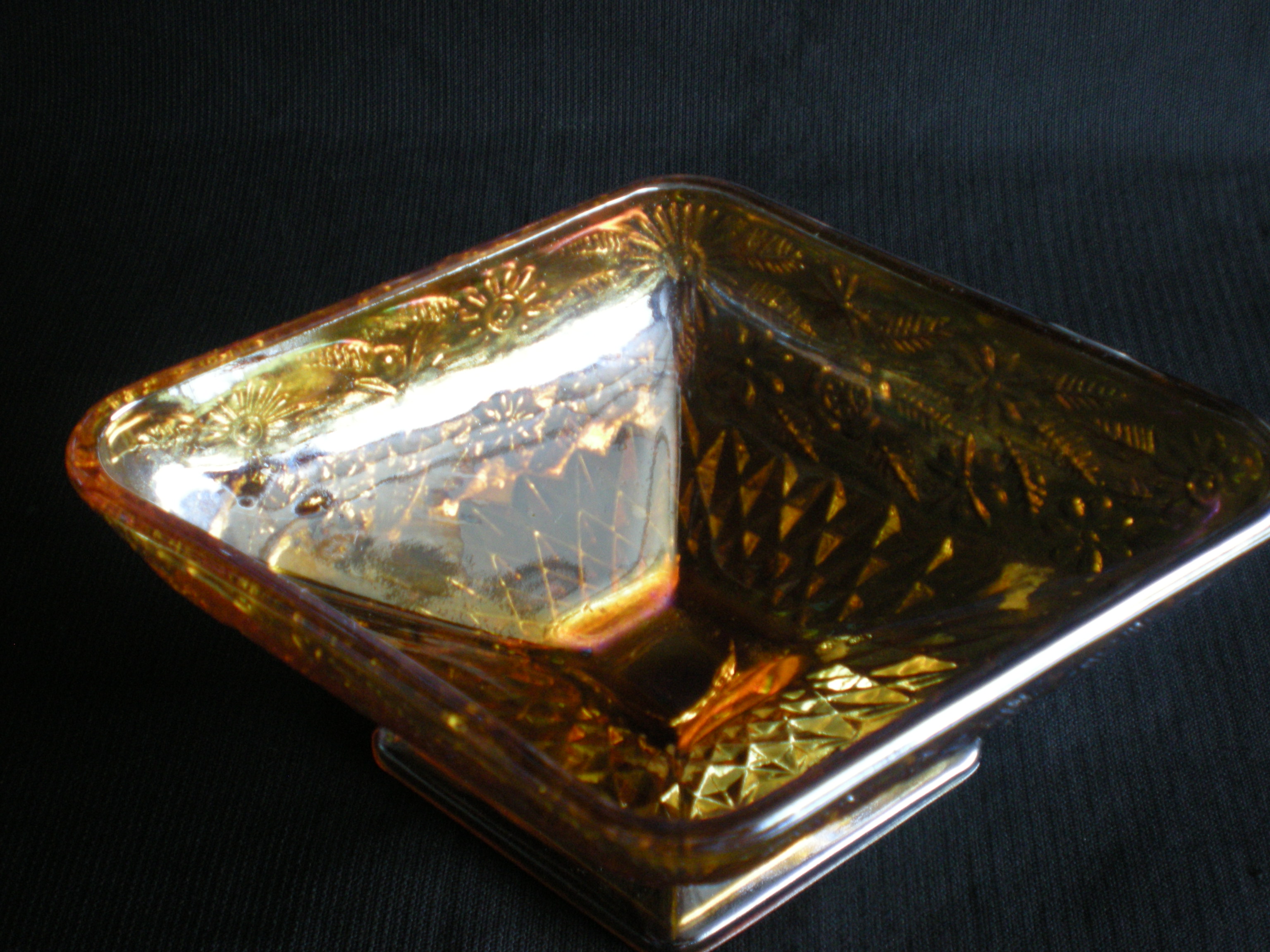 Antique Amber Colored Serving Dish