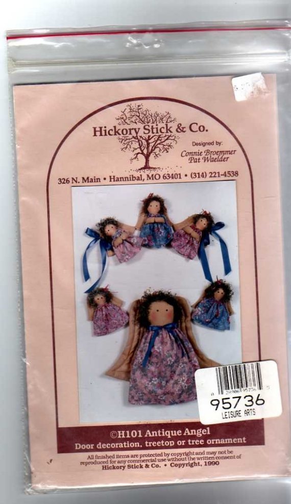 Antique Angels Door Decoration, treetop ornament sewing pattern