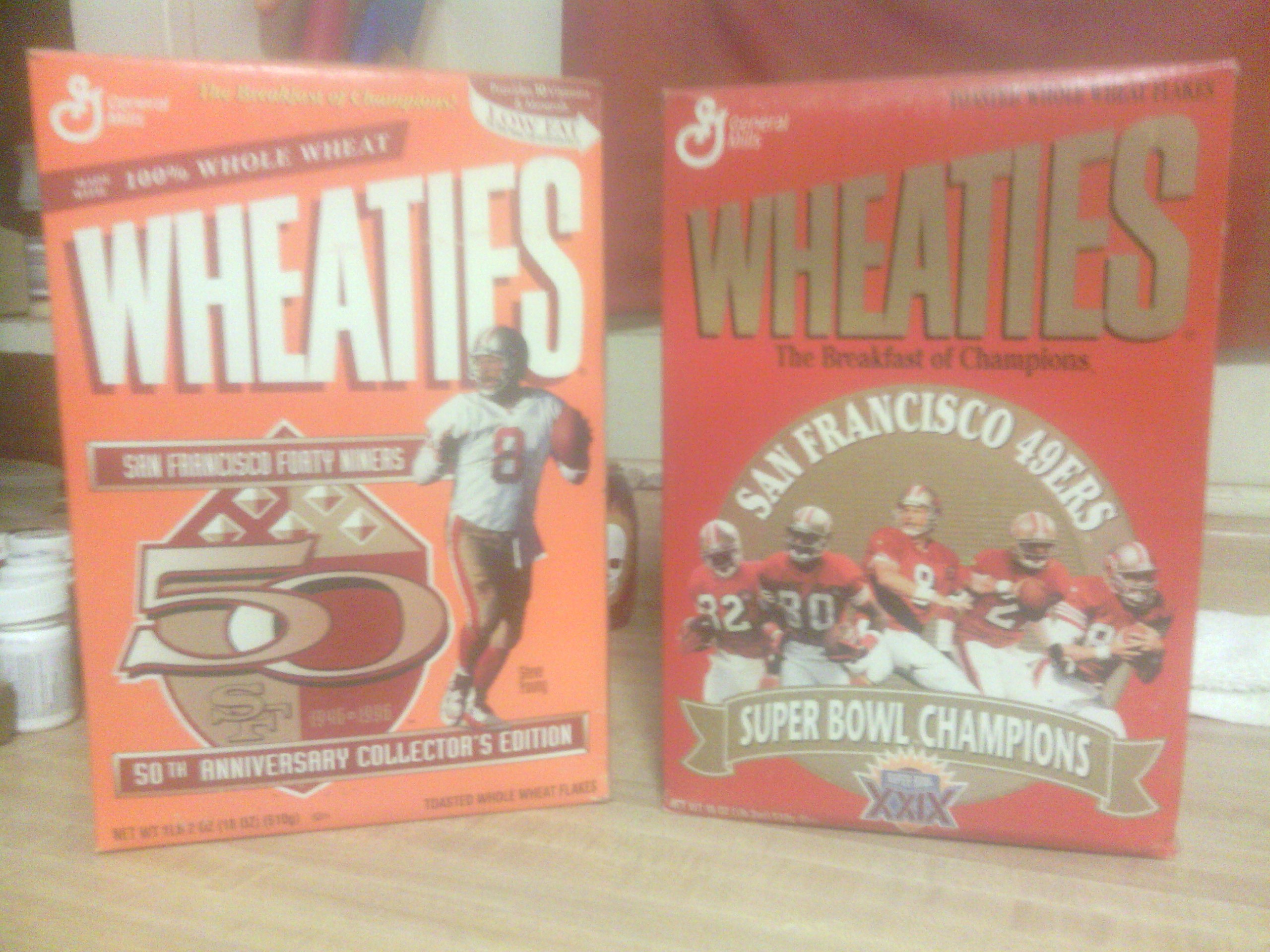 49er wheaties very old cereal boxes unopened