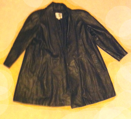 Black leather blazer Large