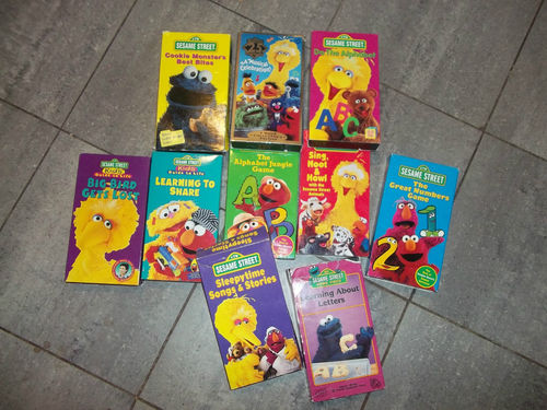 Set of 10 Sesame Street VHS Tapes