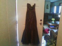 Brown and Gold Sweetheart Mermaid Pageant/Prom Dress