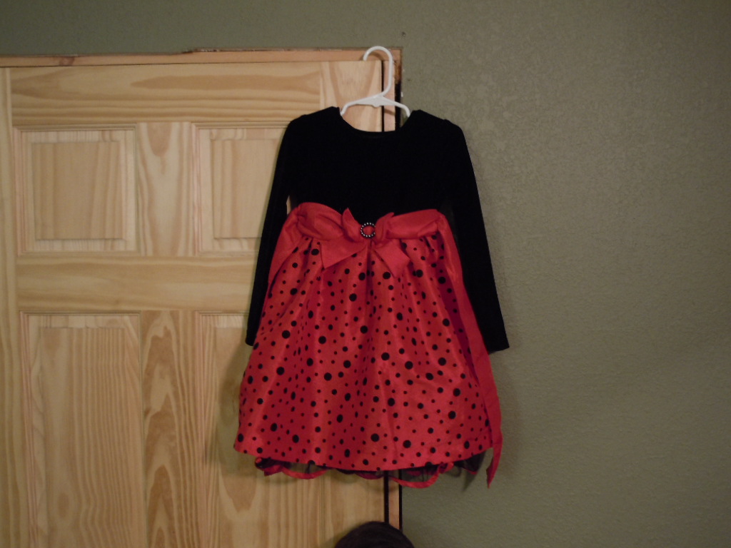 5T Holiday Dress- Red and Black