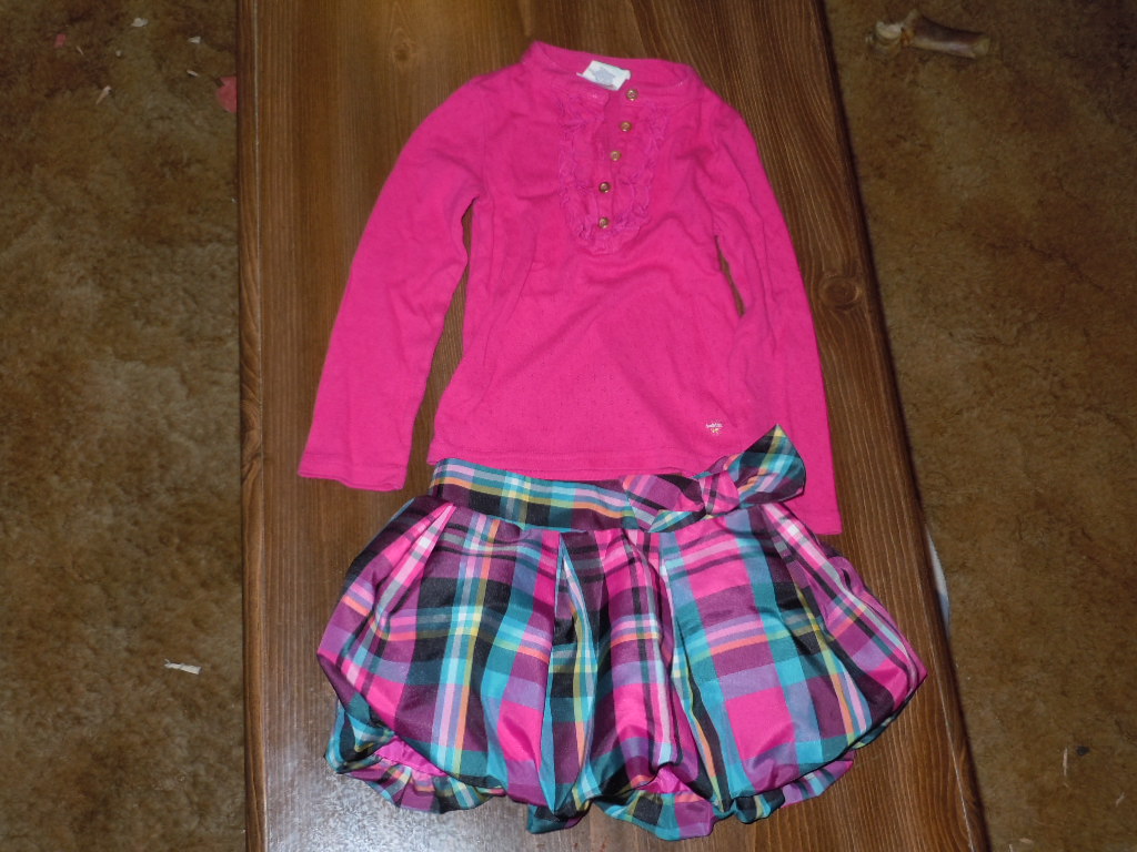 4T Outfit Long Sleeve top with Balloon Skirt