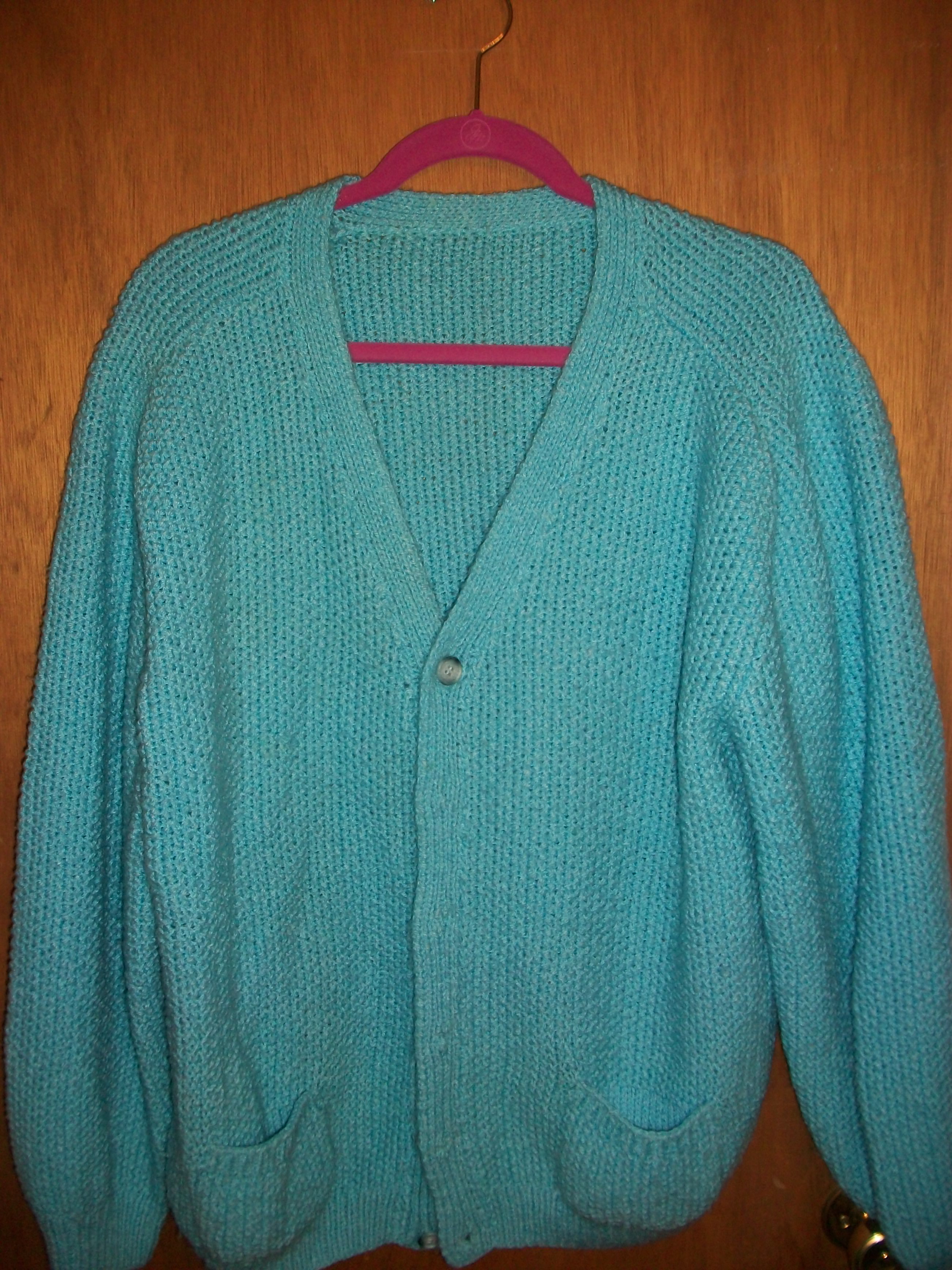 Aqua knit long sleeve sweater