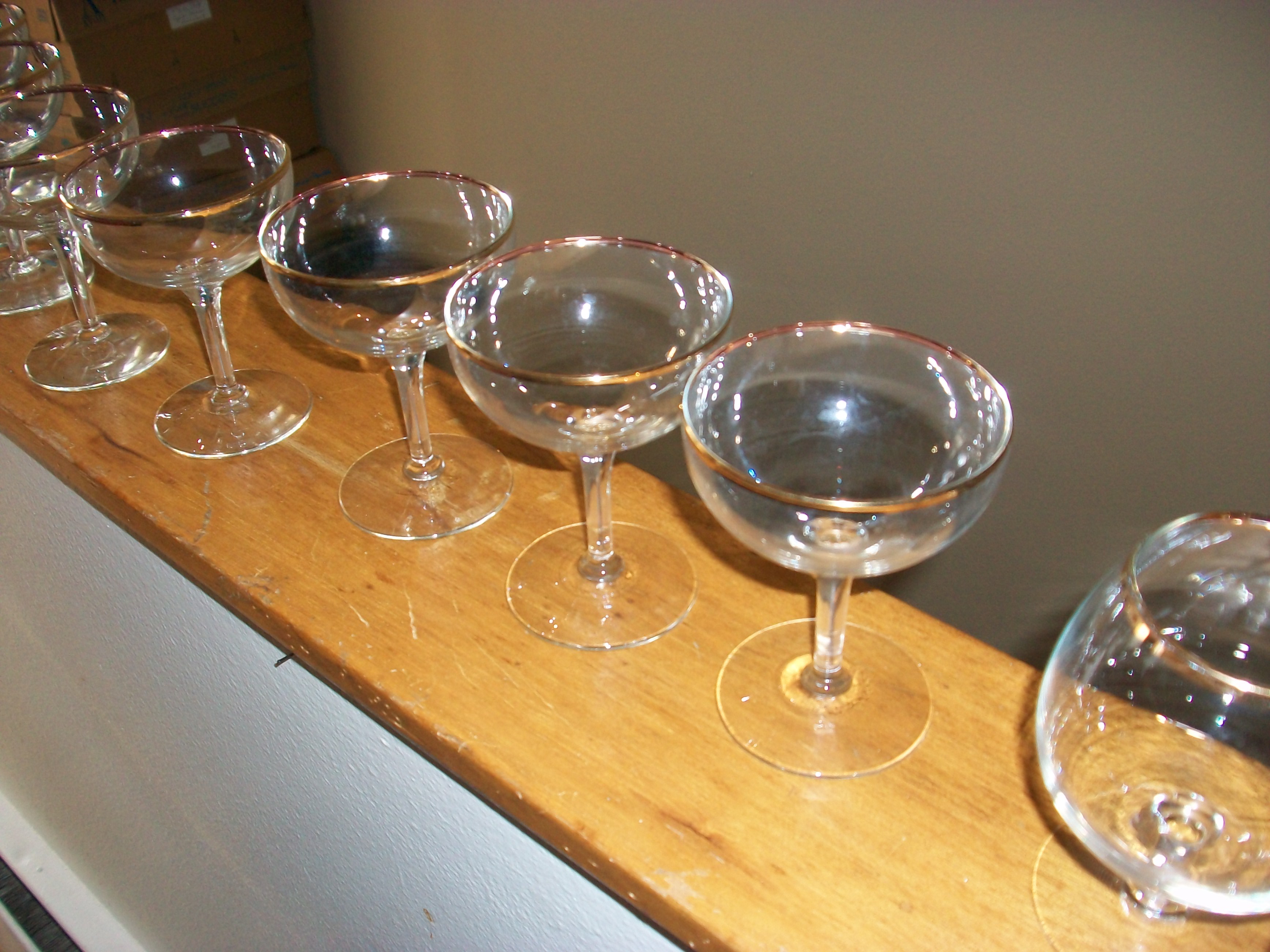 Collection of Glass w/ gold trim 17