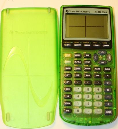 TEXAS INSTRUMENTS GREEN CLEAR TI-83 PLUS GRAPHIC GRAPHING CALCULA