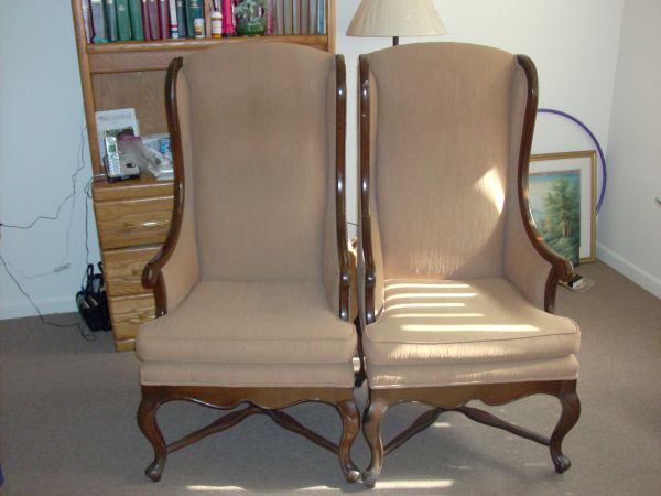 TWO (2) VINTAGE FRENCH PROVINCIAL WINGBACK CHAIRS