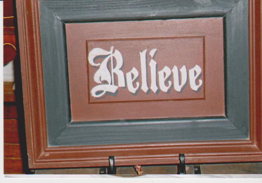 Painted Wooden BELIEVE Picture