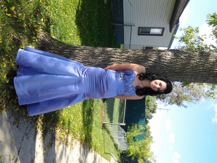 Purple mermaid style prom dress