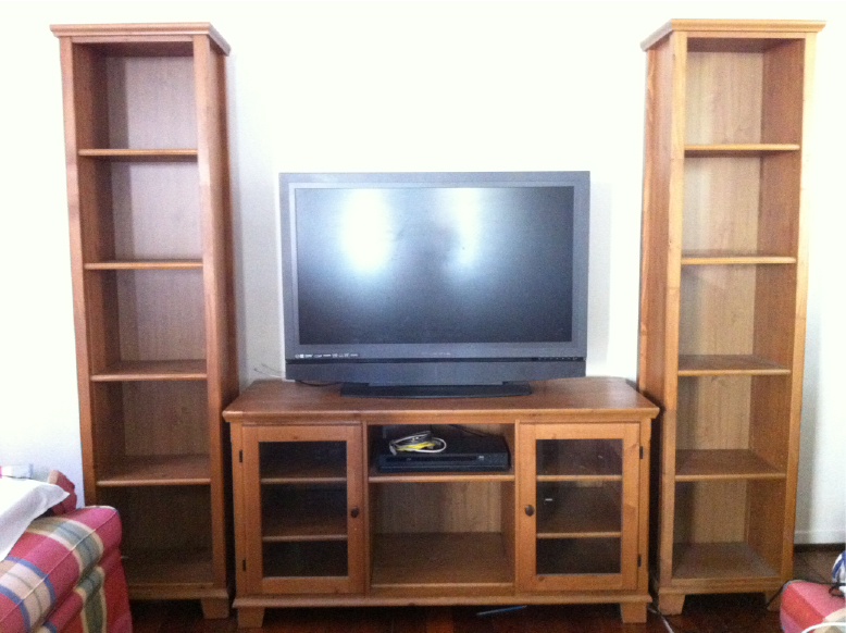 Ikea Liatorp Wood TV Stand $350, 2 Bookcases $120 each