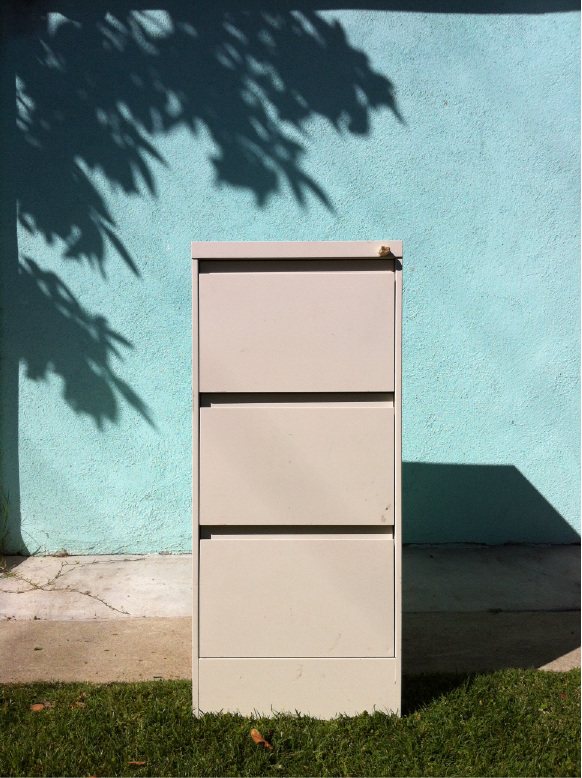 Tall Dove Gray Metal File Cabinet Legal Size w/Lock and Key