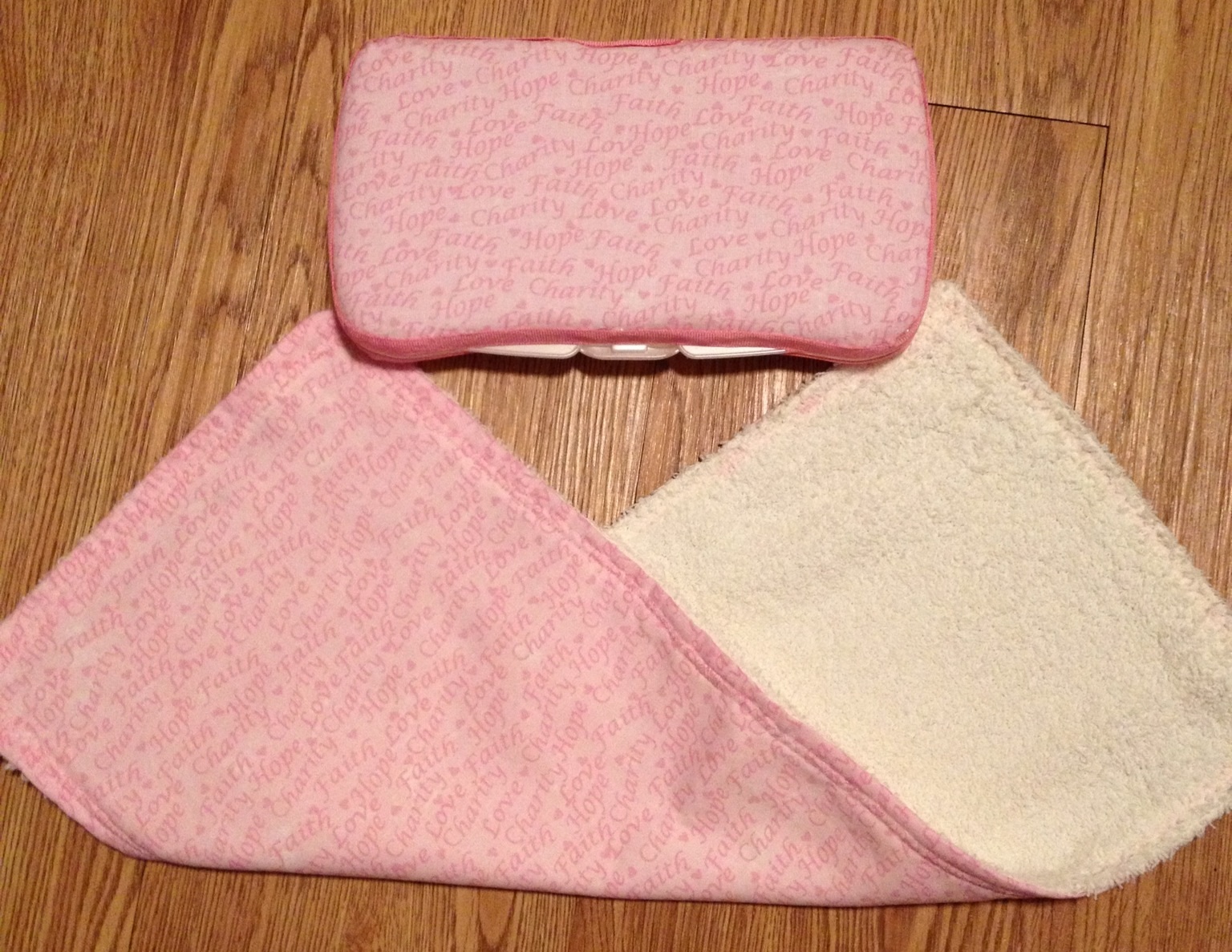Wipes case with matching burp cloth