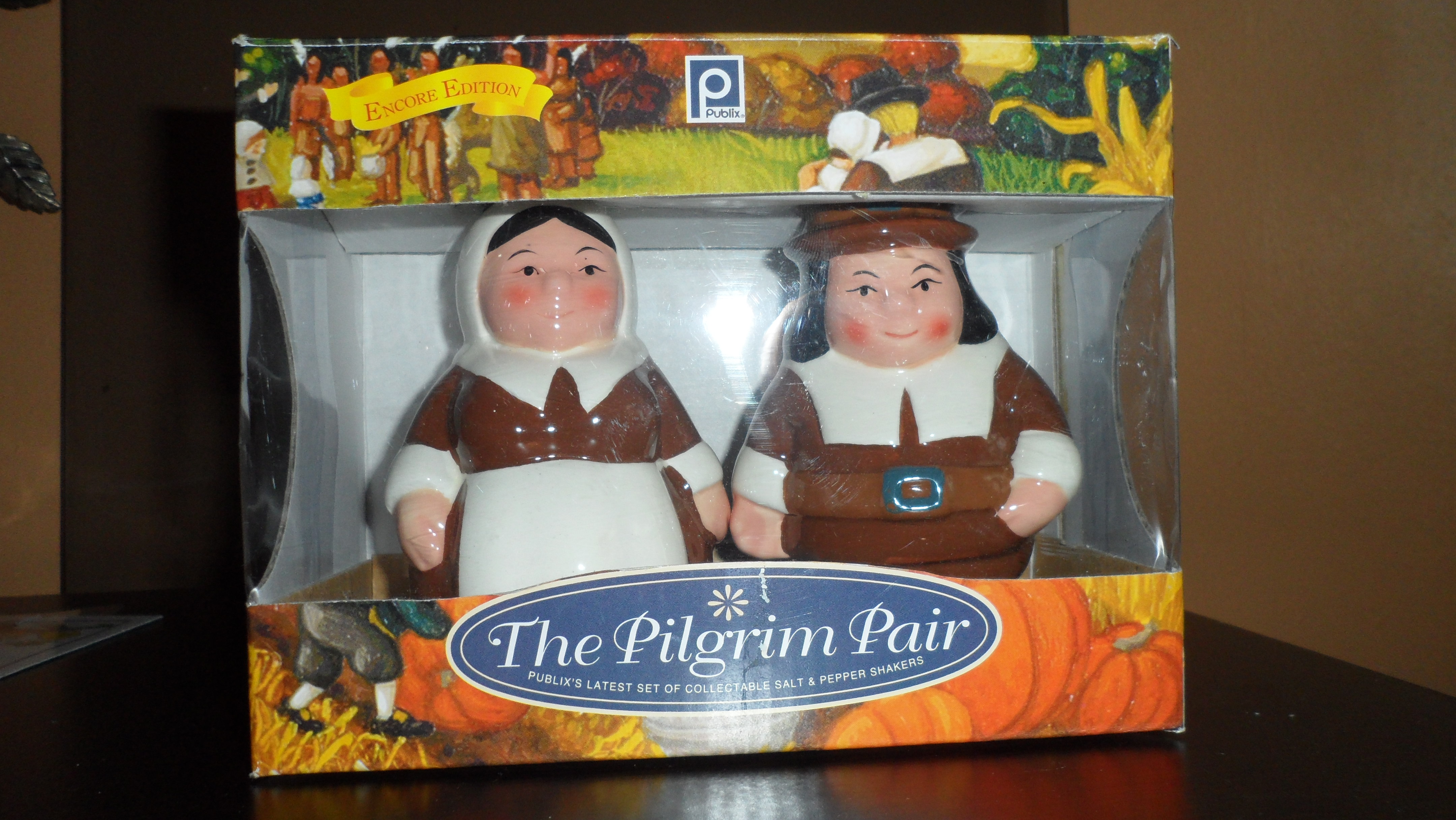 \"The Pilgrim Pair\": Set of Collectible Salt & Pepper Shakers