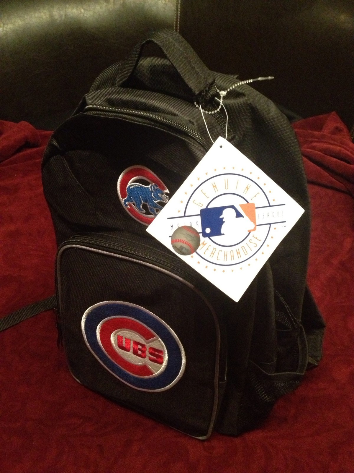 Chicago Cubs Backpack Black Color Embroidered Logo NEW TAGS