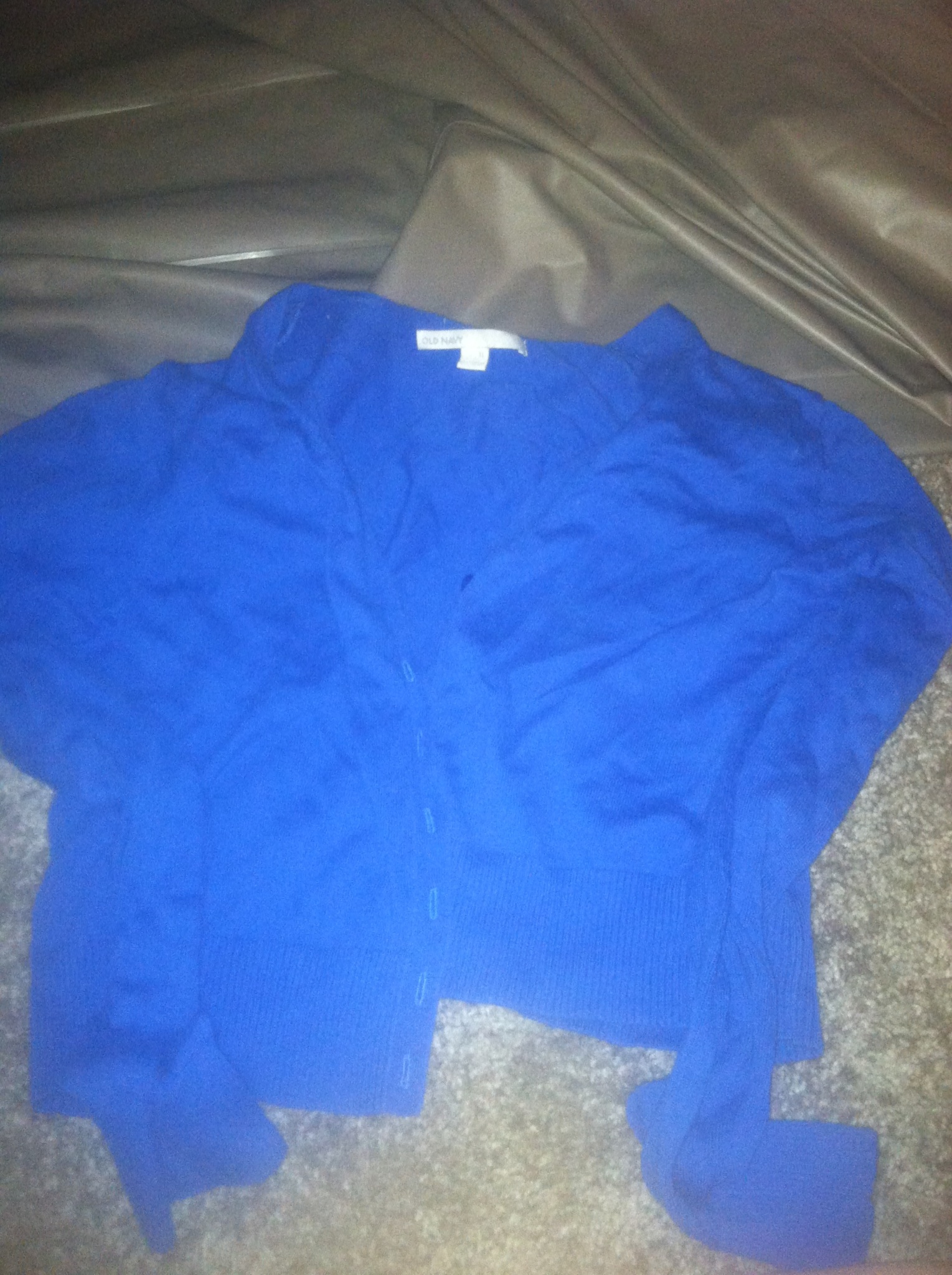 Blue Half Length Cardigan Sweater