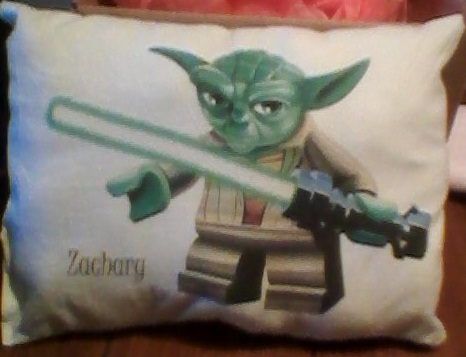 Personalized Yoda Star wars pillow